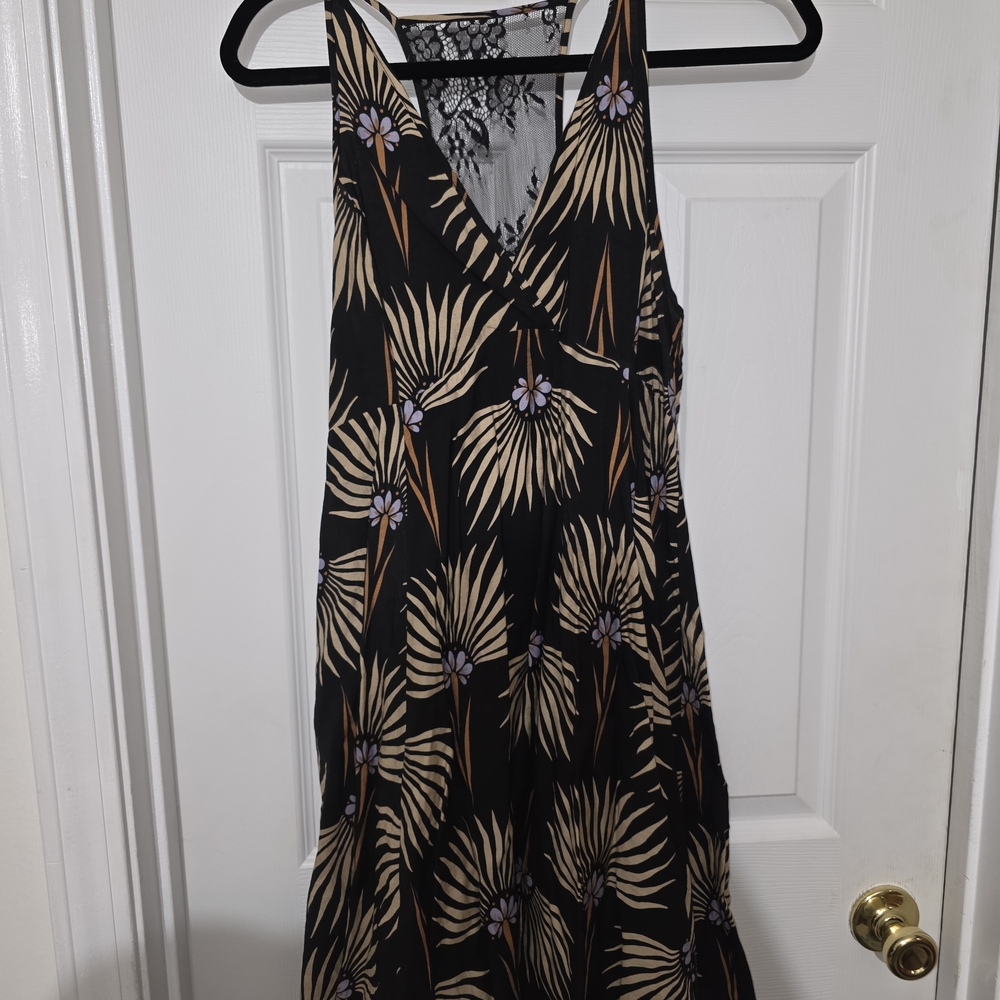 Black and Tan Floral Dress